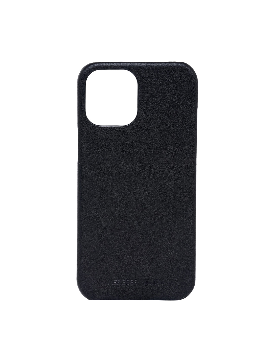 

MERECER MELHOR Black Solid Genuine Leather iPhone 12 Phone Back Case