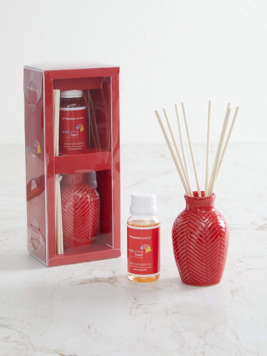 

Colour Connect Ceramic Reed Diffuser Set - Cranberry, Red
