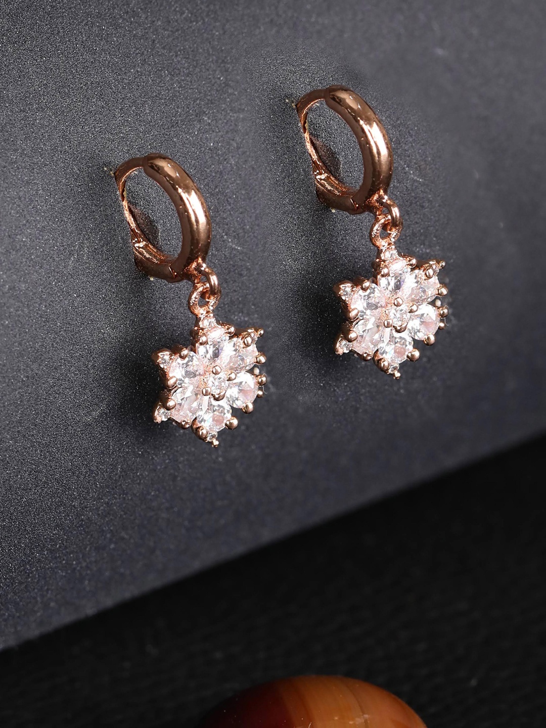 Priyaasi Rose Gold Contemporary Studs Earrings