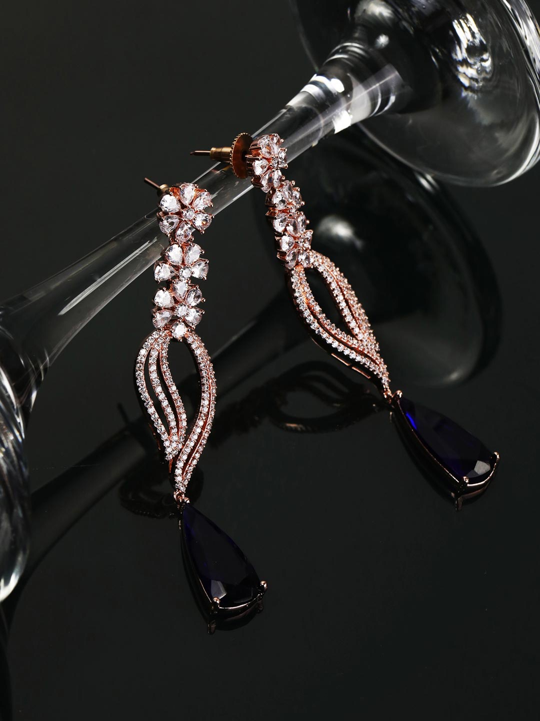 

Priyaasi Blue Contemporary Drop Earrings