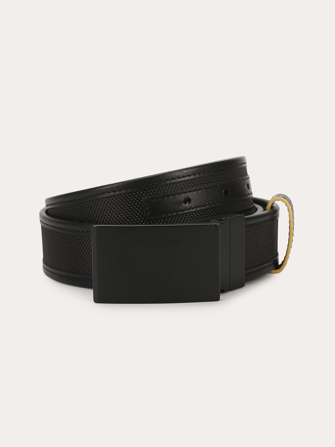 

HACKETT LONDON Men Black Textured Leather Belt