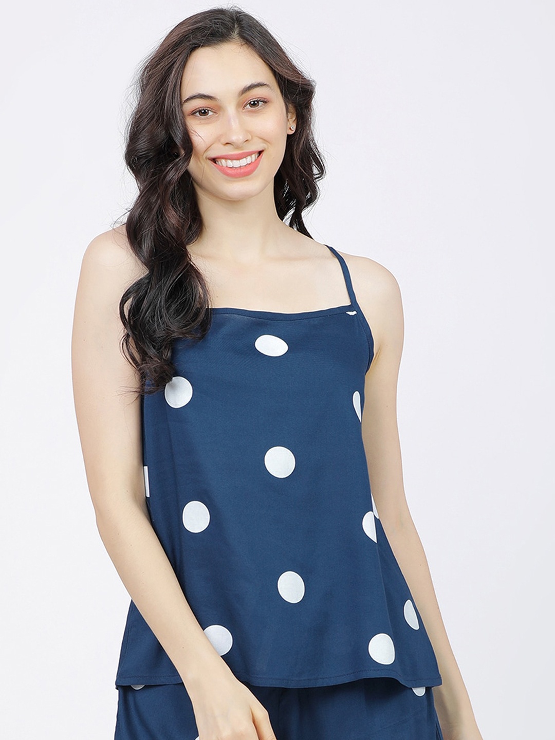 

Tokyo Talkies Women Teal Blue & White Printed Night Suit