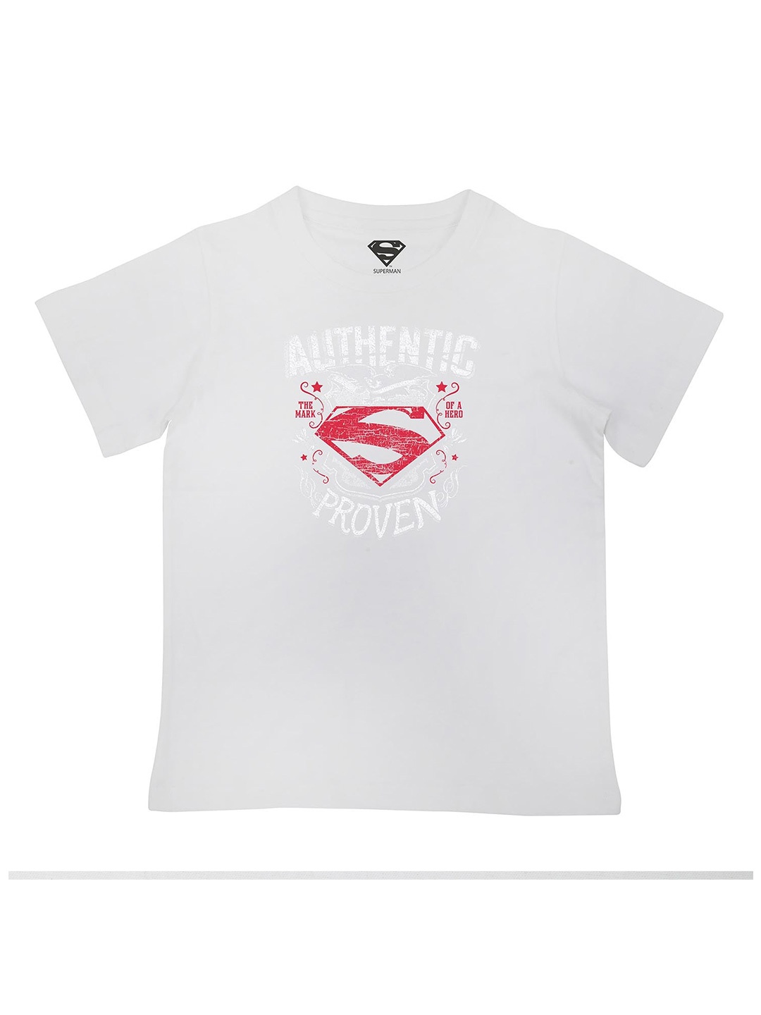 

Superman Boys White Superman Printed Applique T-shirt