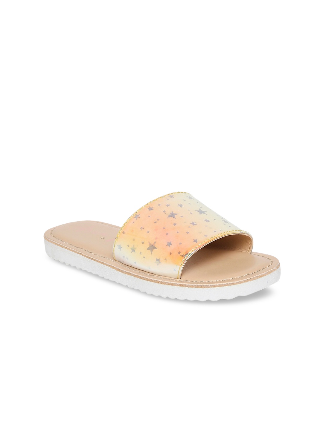 

Aria Nica Girls Yellow Printed Open Toe Flats