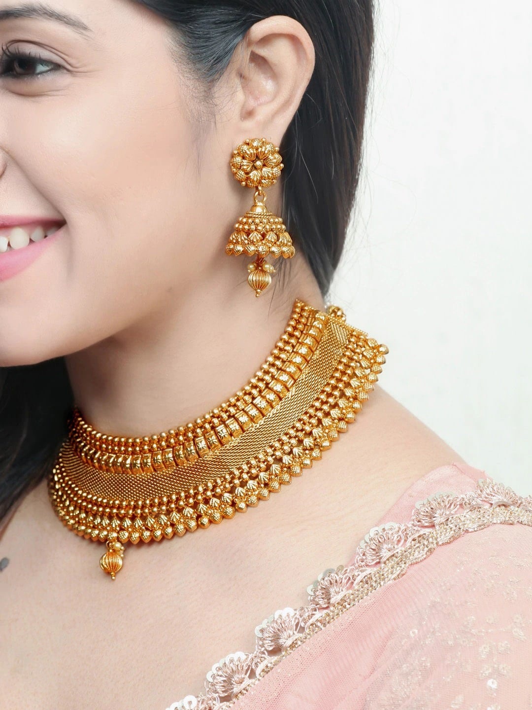

Rubans Gold-Plated Handcrafted Filigree Bridal Jewellery Set