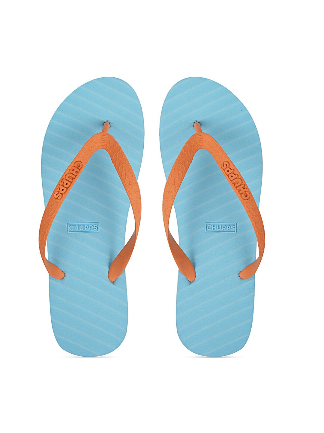 

CHUPPS Unisex Orange & Turquoise Blue Rubber Sustainable Thong Flip-Flops