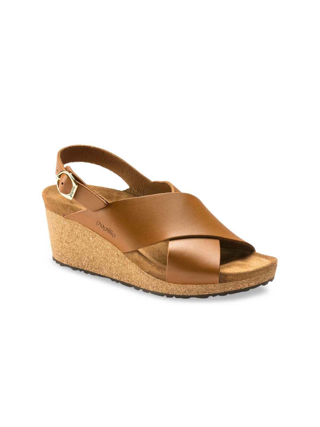 

Birkenstock Women Samira Natural Leather Brown Narrow Width Heels