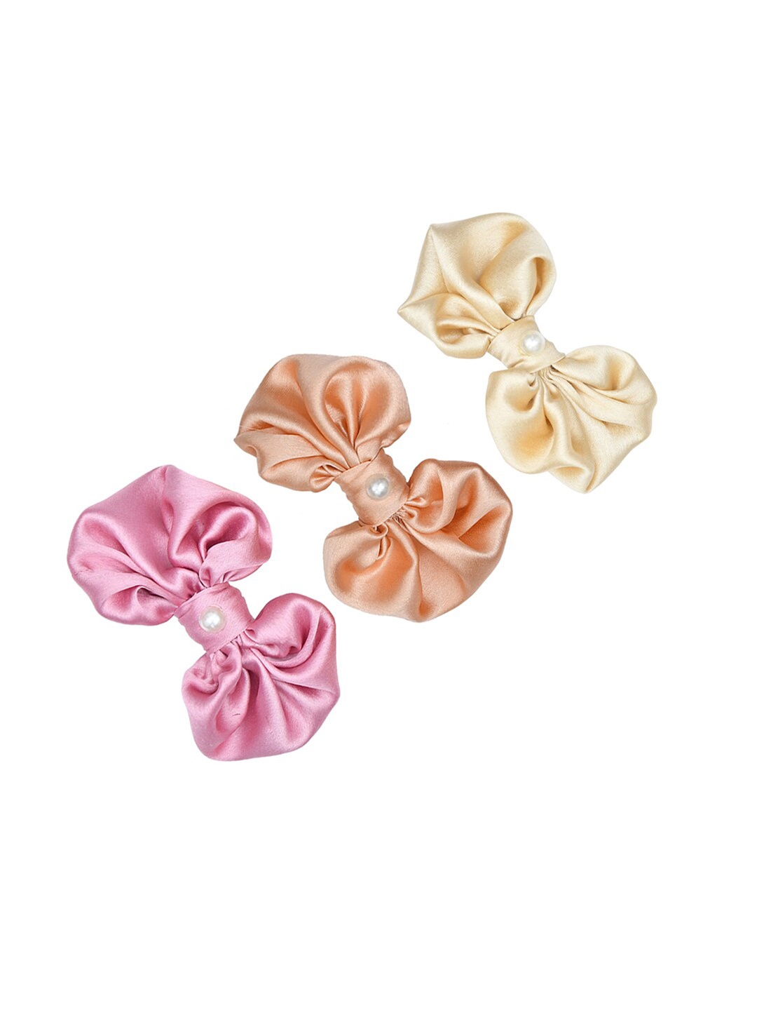 

FUNKRAFTS Girls Pink & Peach-Coloured Set of 3 Embellished Alligator Hair Clip