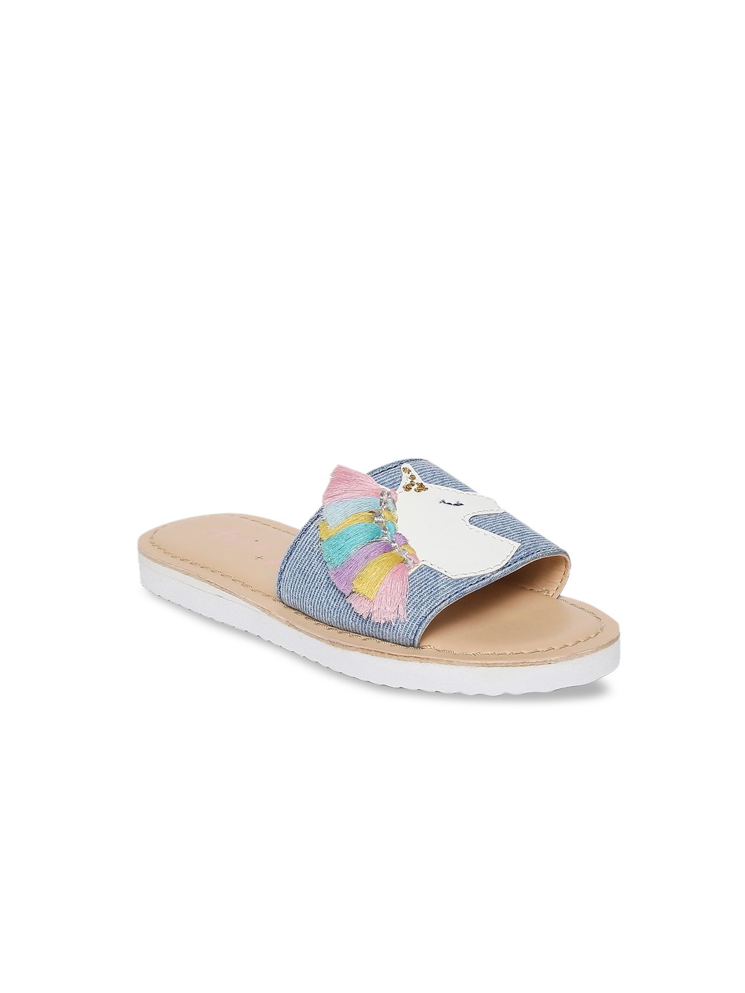 

Aria Nica Girls Blue Printed Open Toe Flats