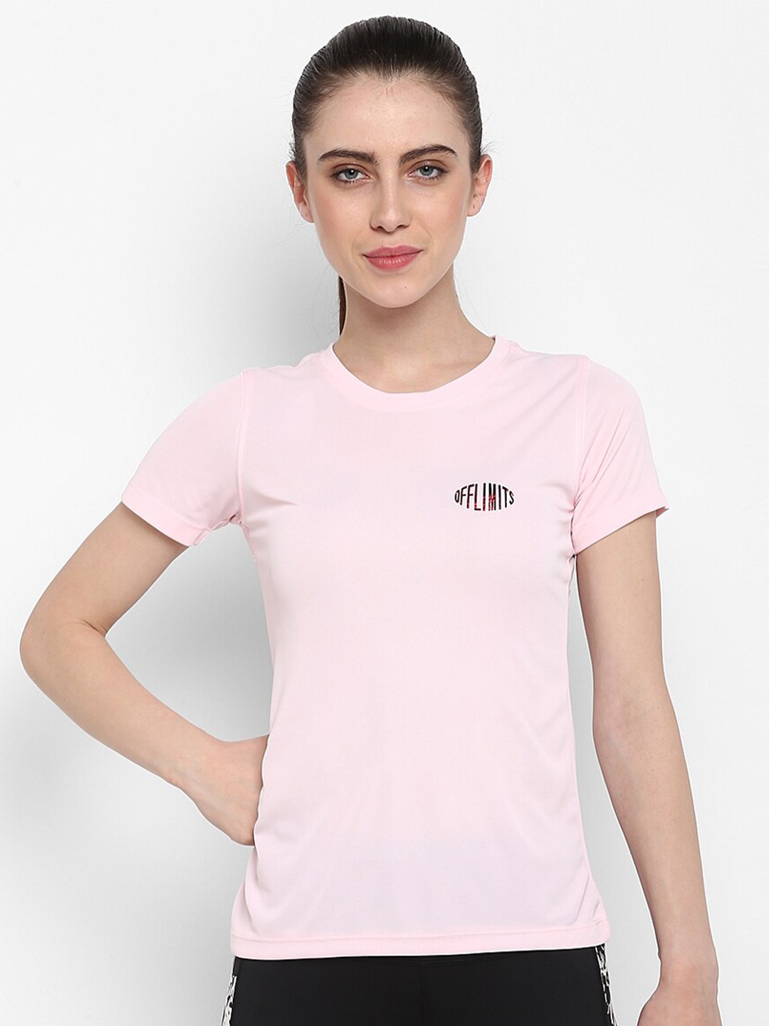 

OFF LIMITS Women Pink Slim Fit T-shirt