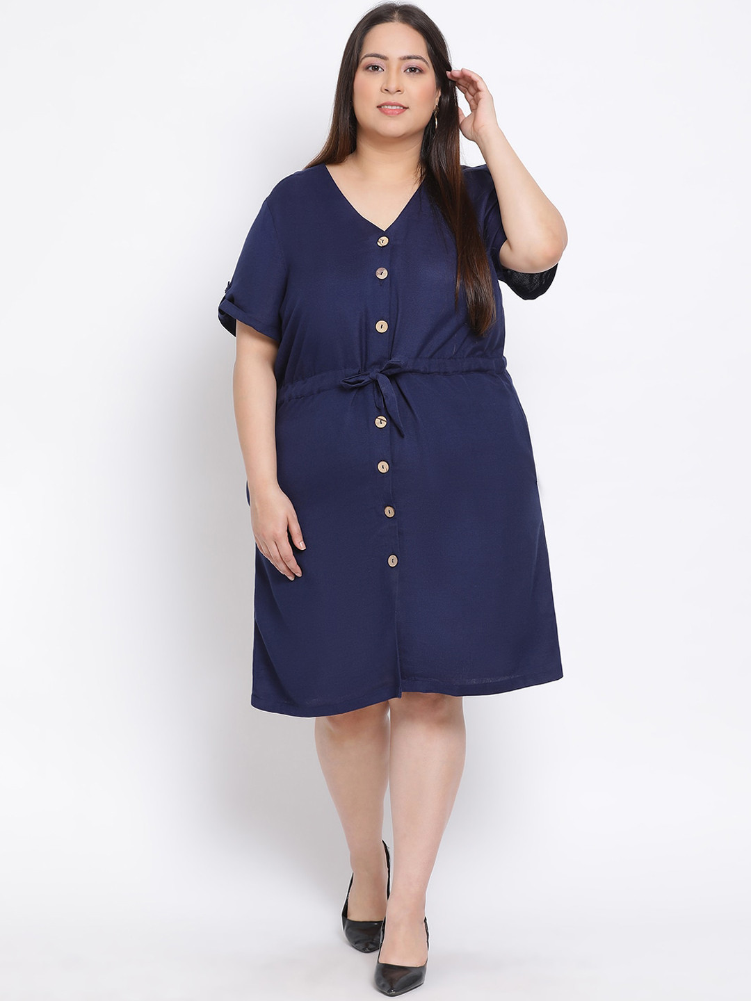 

Oxolloxo Navy Blue A-Line Dress