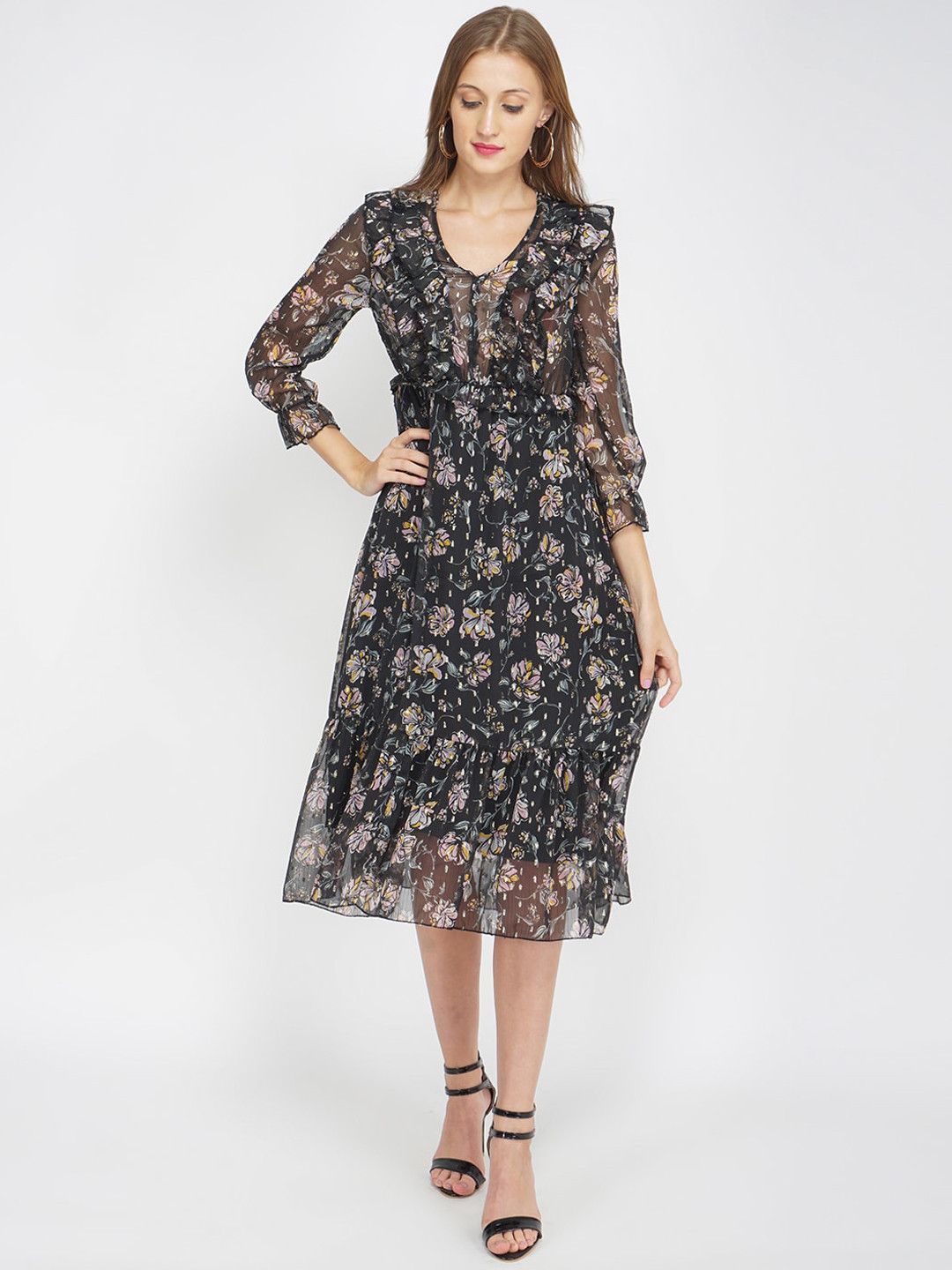 

Oxolloxo Multi Floral Midi Fit & Flare Dress