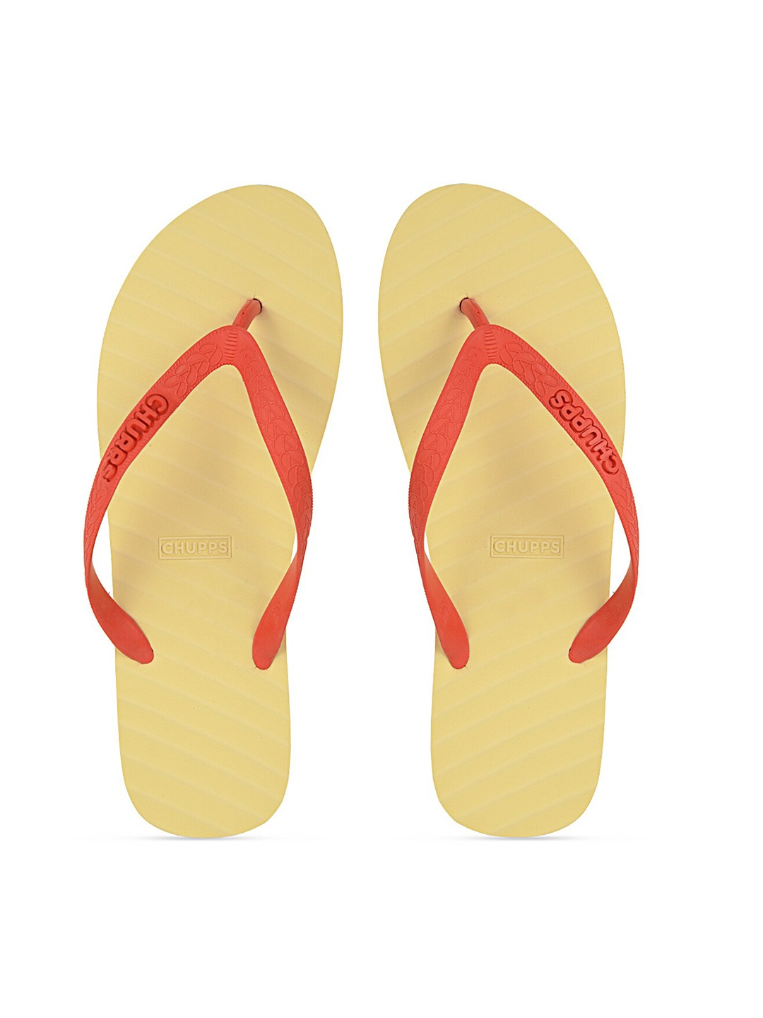

CHUPPS Unisex Red & Mustard Rubber Sustainable Thong Flip-Flops