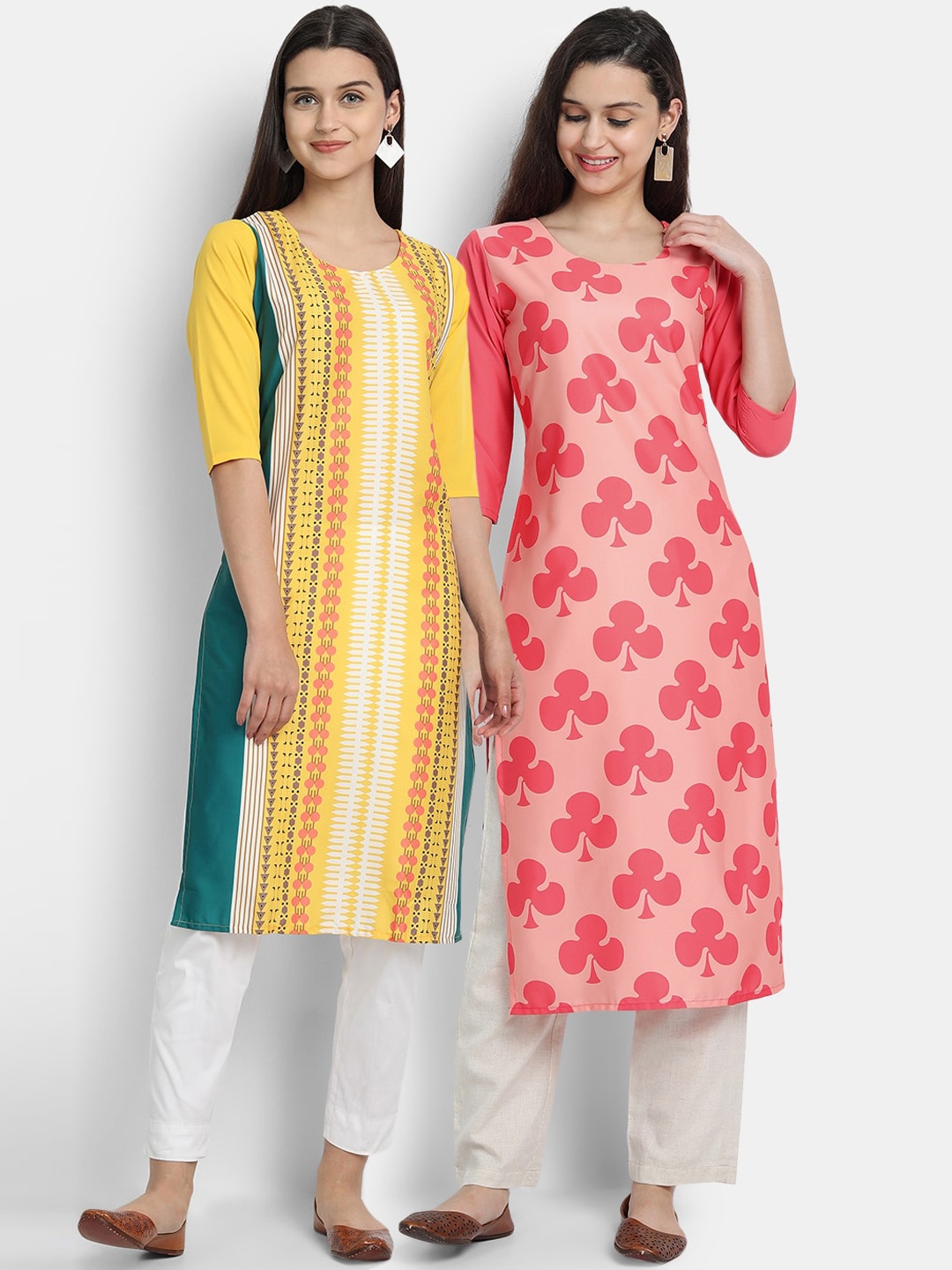 

Ethnic basket Women Pack of 2 Assorted Crepe Kurtas