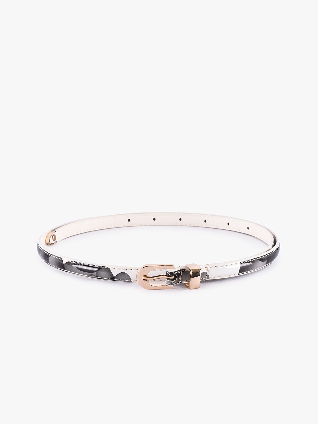 

BuckleUp Women White Printed Belt