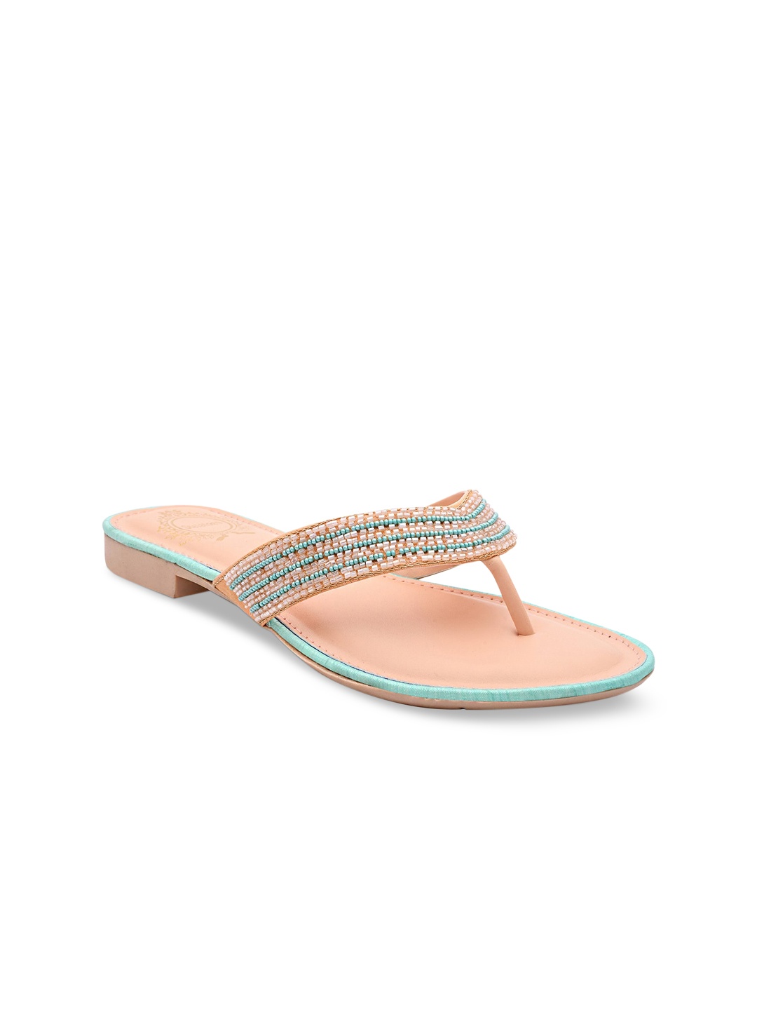 

Stelatoes Women Peach Embellished Open Toe Flats