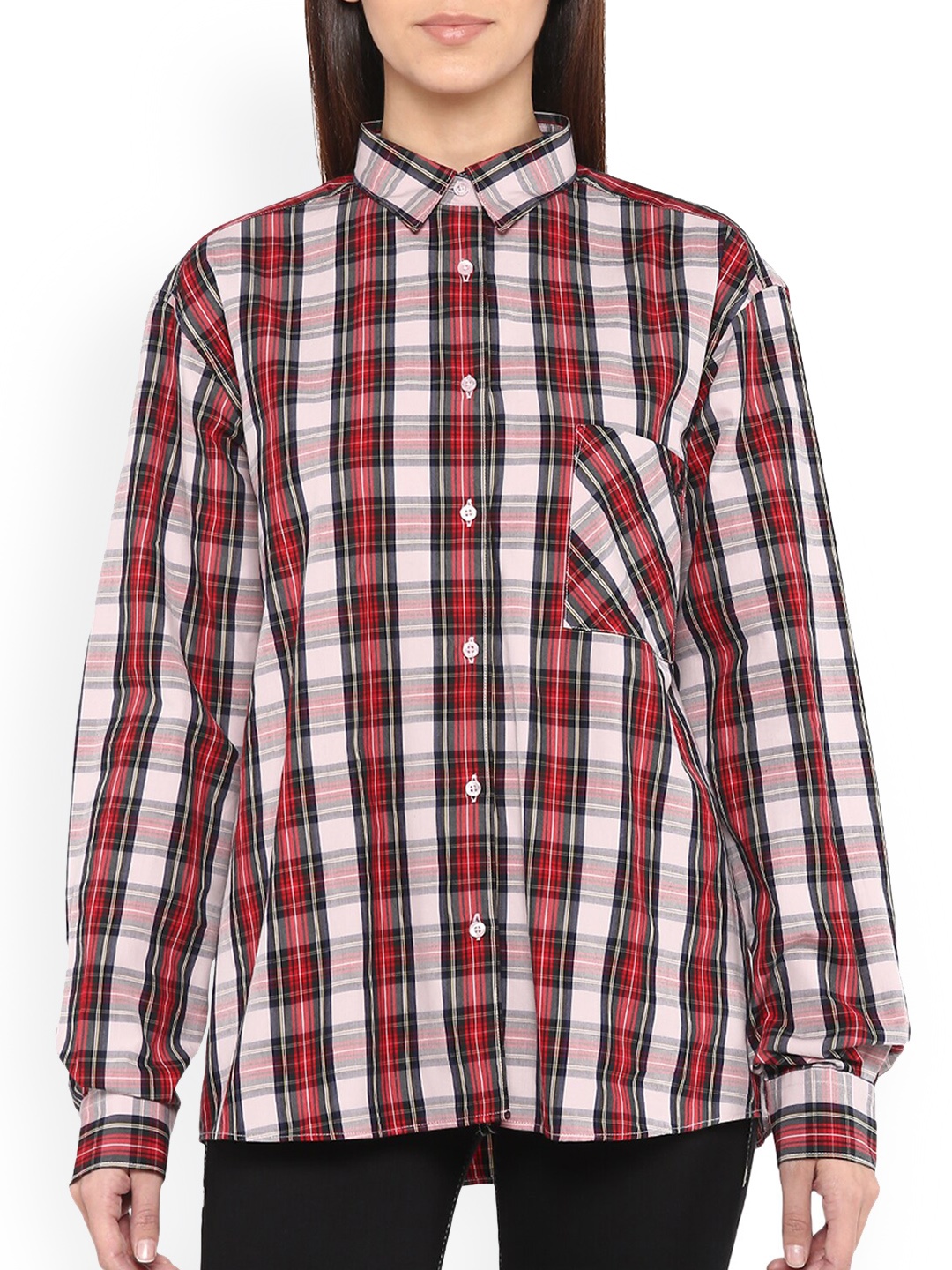 

Fred Perry Women Pink Checked Casual Shirt