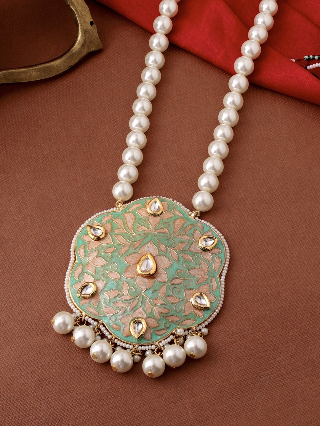 

THE AAB STUDIO Gold & White Gold-Plated Meenakari Necklace