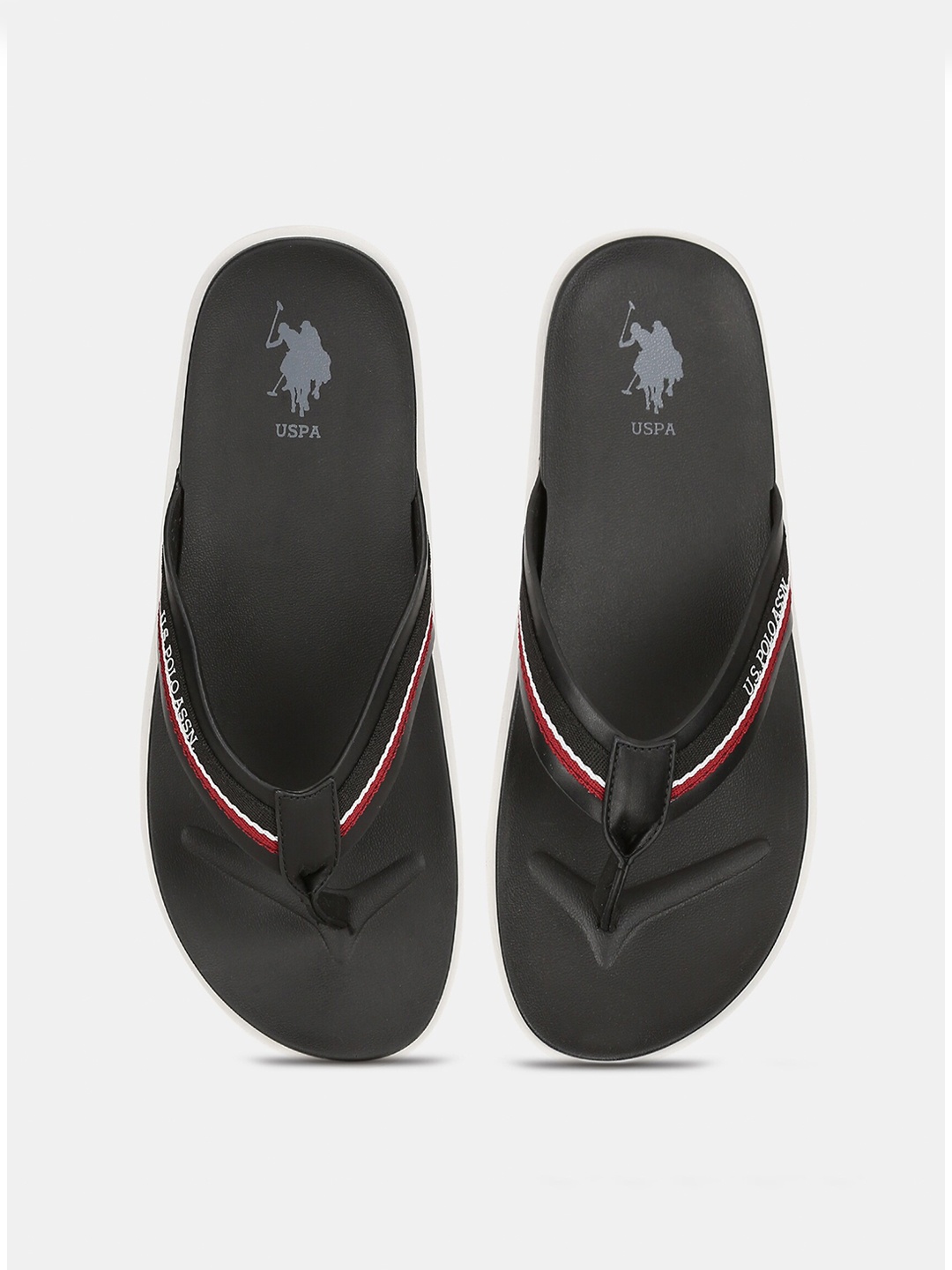 

U S Polo Assn Men Black & Red Thong Flip-Flops