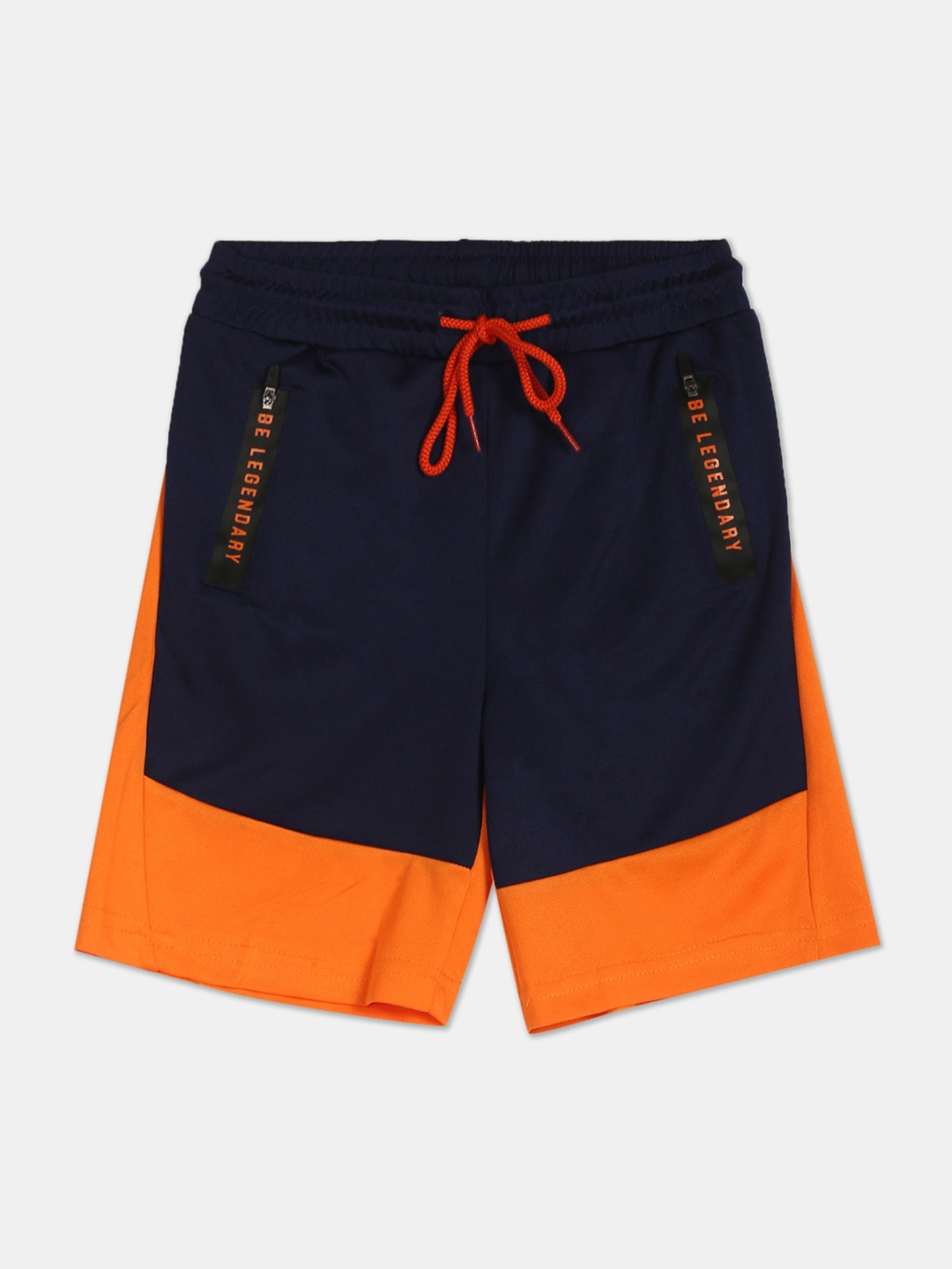 

Cherokee Boys Navy Blue & Orange Colourblocked Mid-Rise Regular Shorts