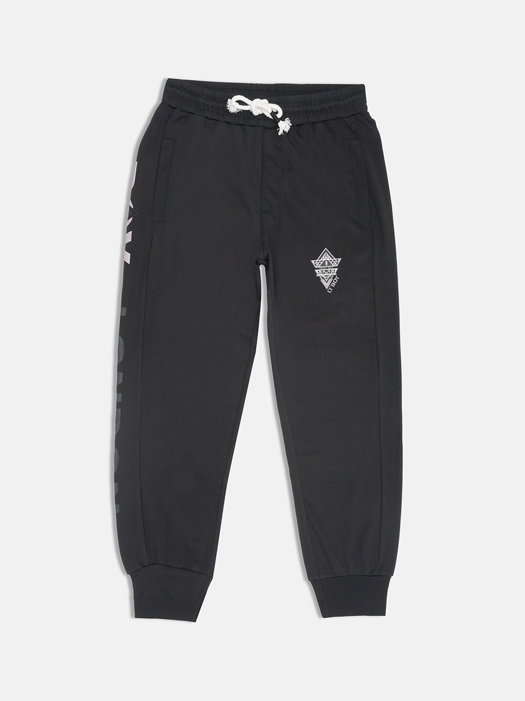 

Lil Tomatoes Boys Black Solid Straight-Fit Pure Cotton Joggers With Free Gift