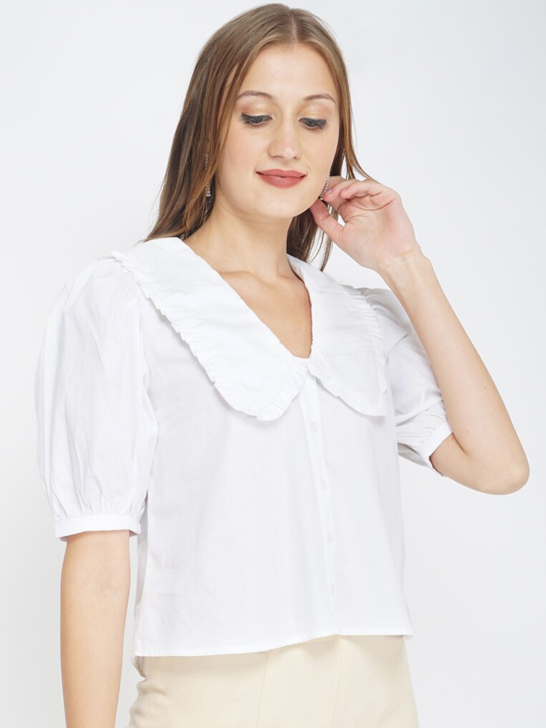 

Oxolloxo Women White Casual Shirt