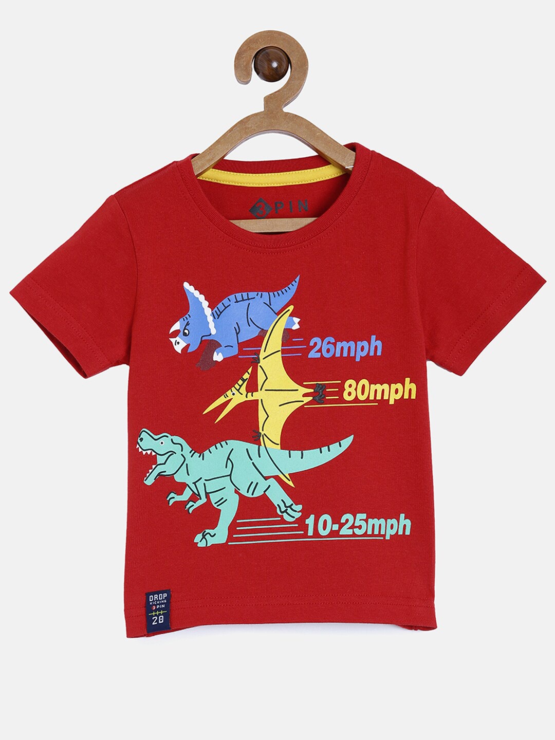 

3PIN Boys Red Printed Pure Cotton T-shirt