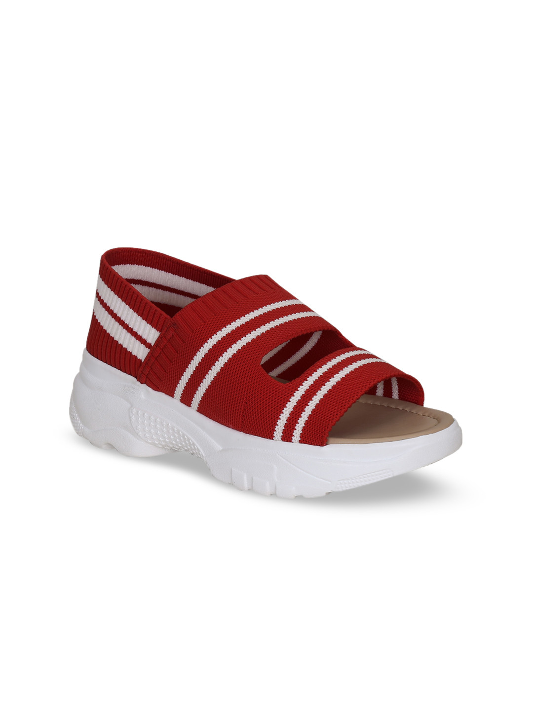 

Get Glamr Red Striped Wedge Sandals