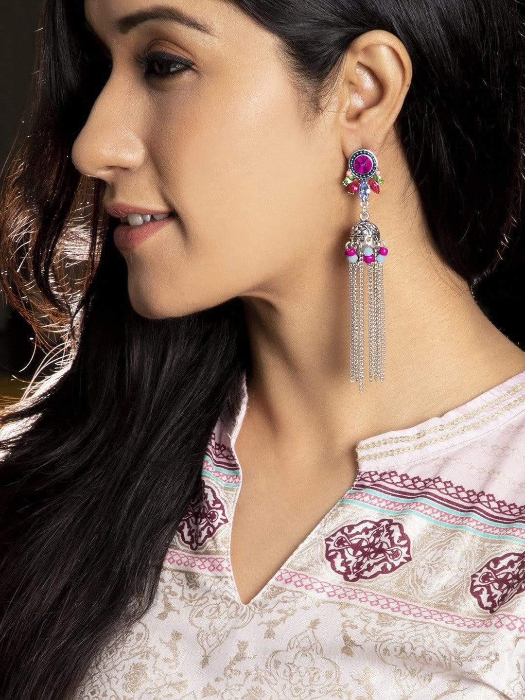 

Rubans Silver Contemporary Drop Earrings