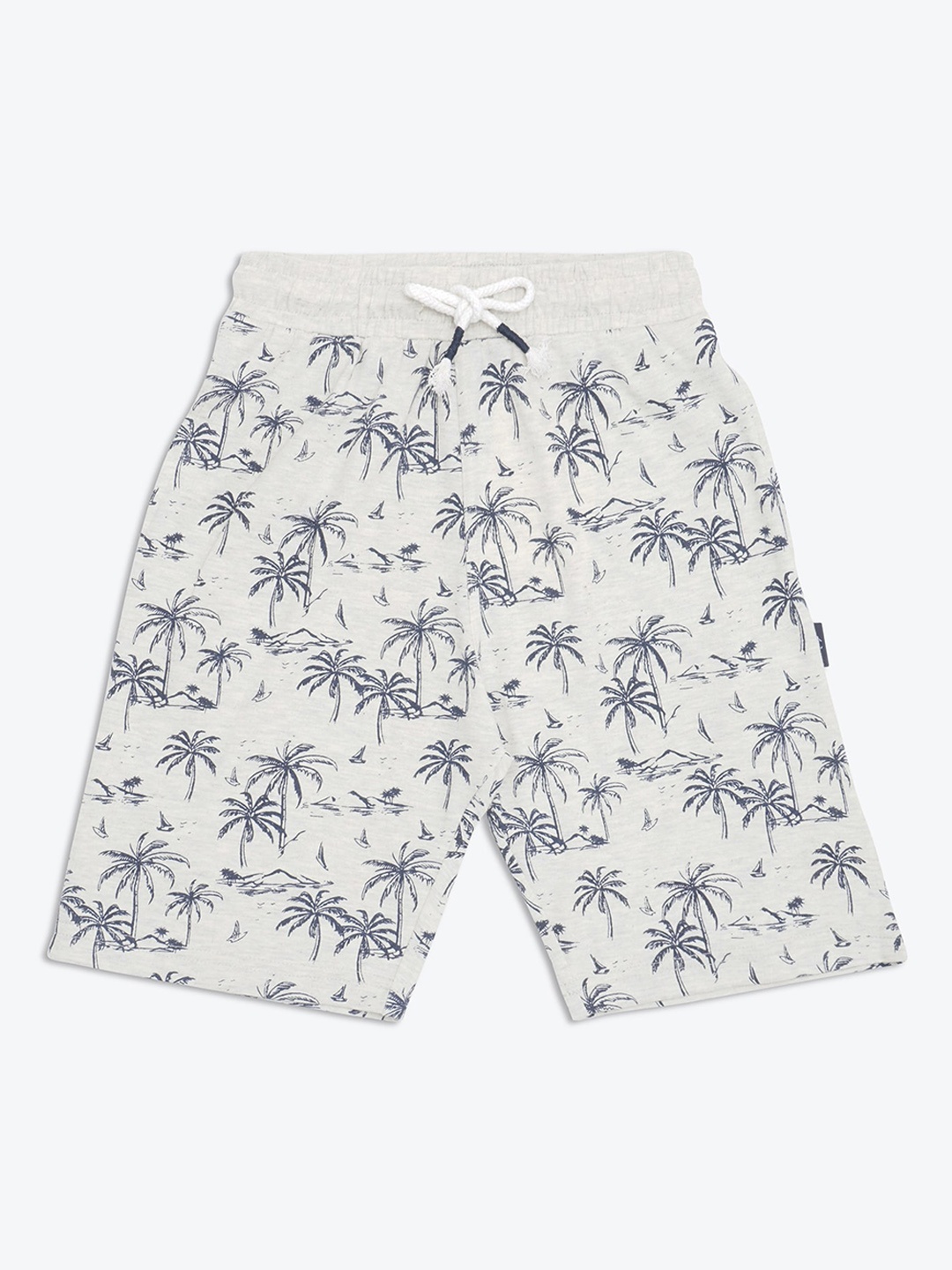 

Lil Tomatoes Boys Grey Printed Mid-Rise Bermuda Shorts