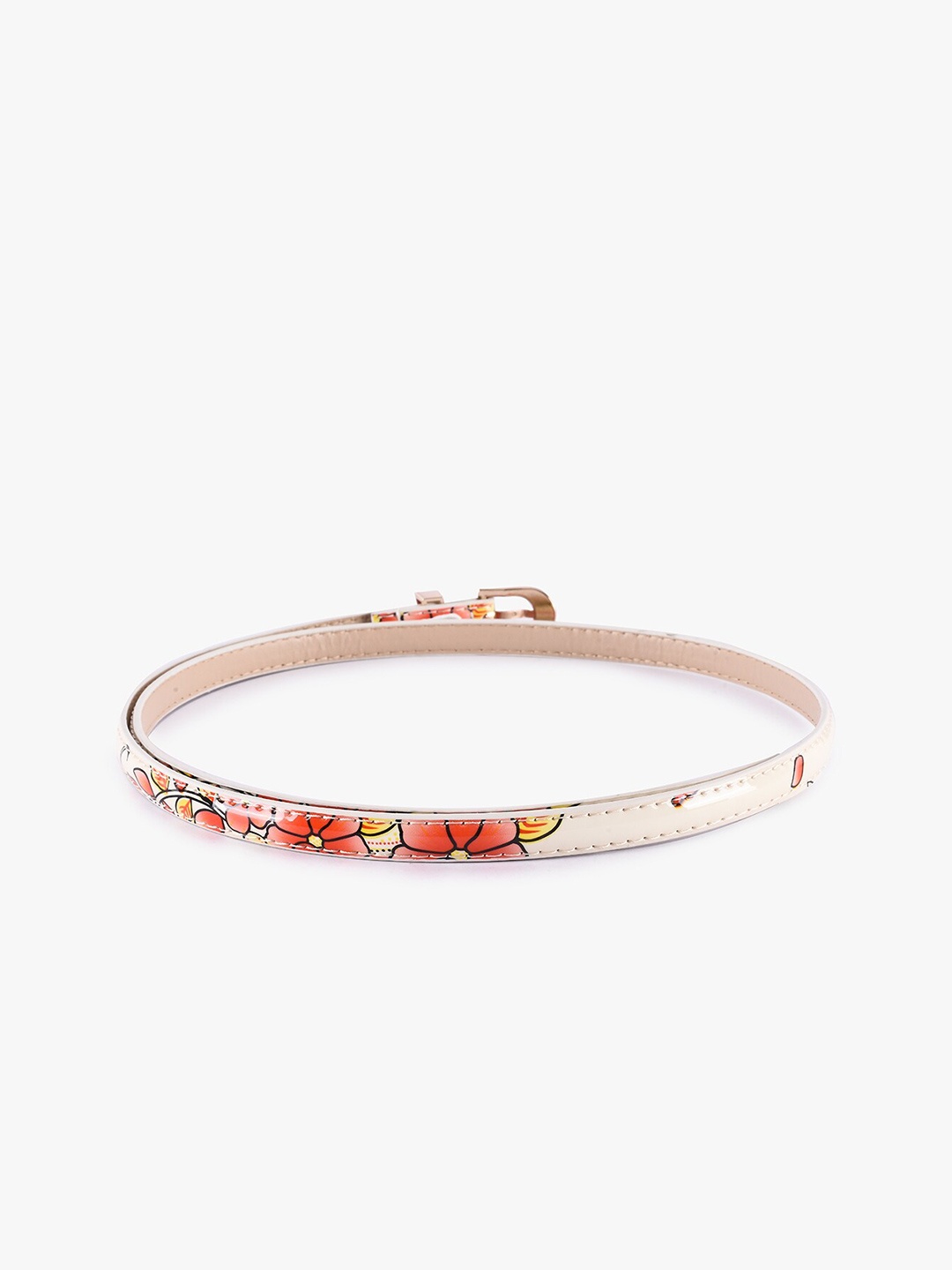 BuckleUp Women Off White Printed Belt
