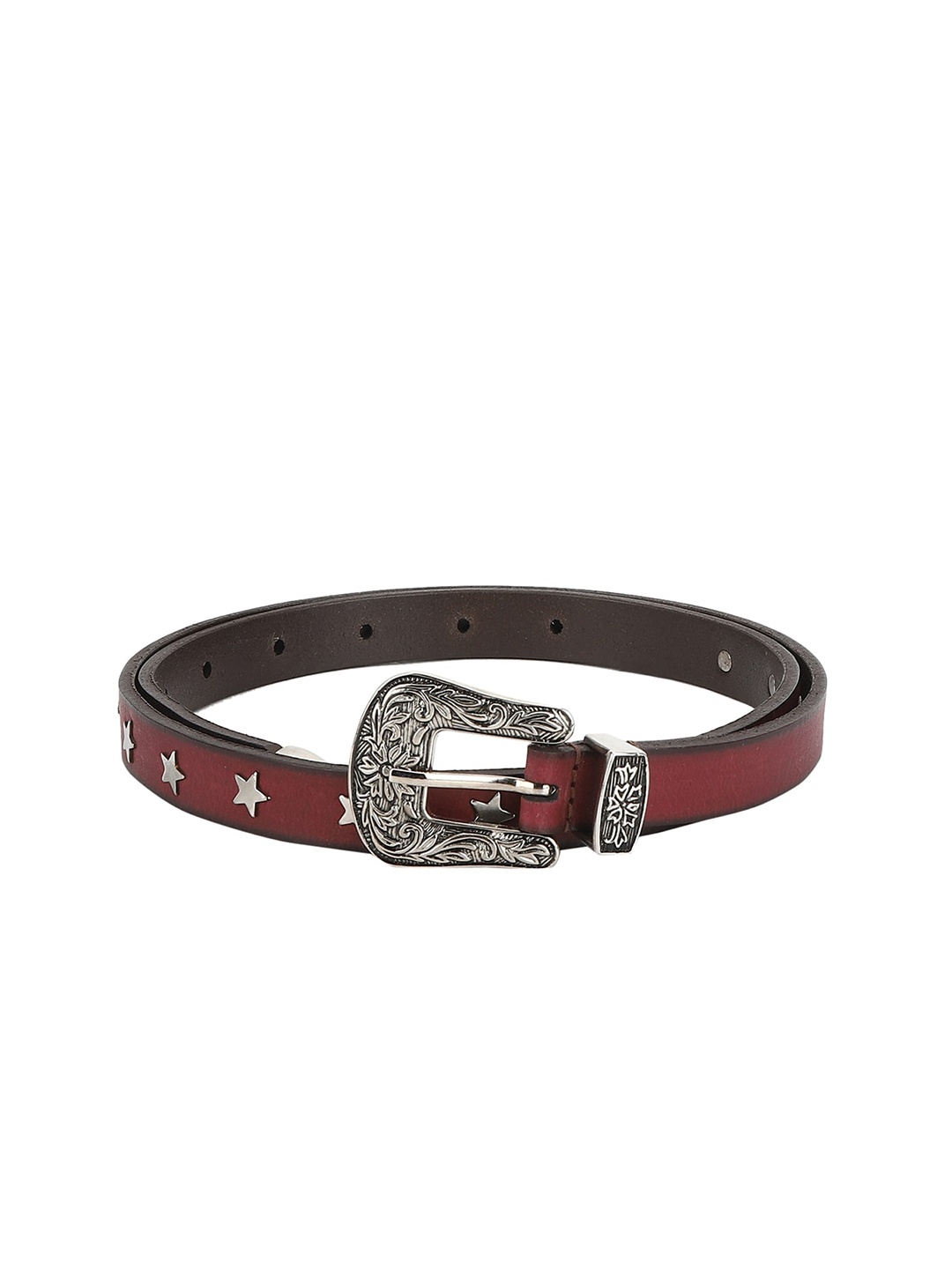 

Aditi Wasan Women Maroon Embellished Leather Belt