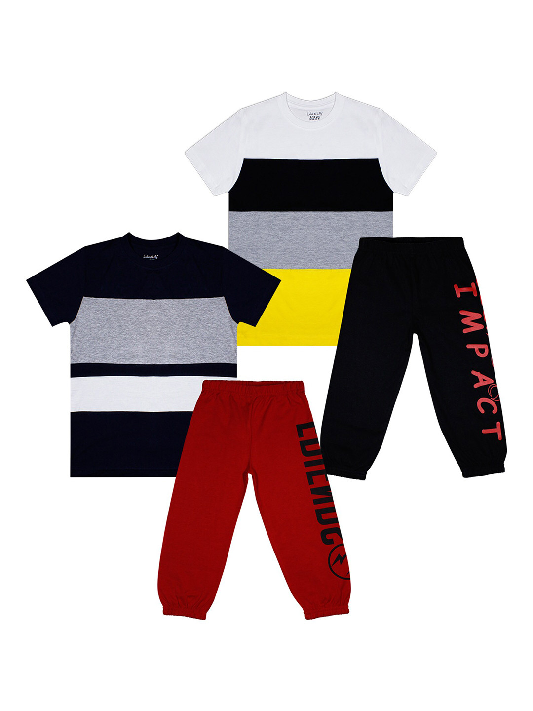 

Luke & Lilly Boys Pack of 2 White & Black Colourblocked T-shirt with Pyjamas