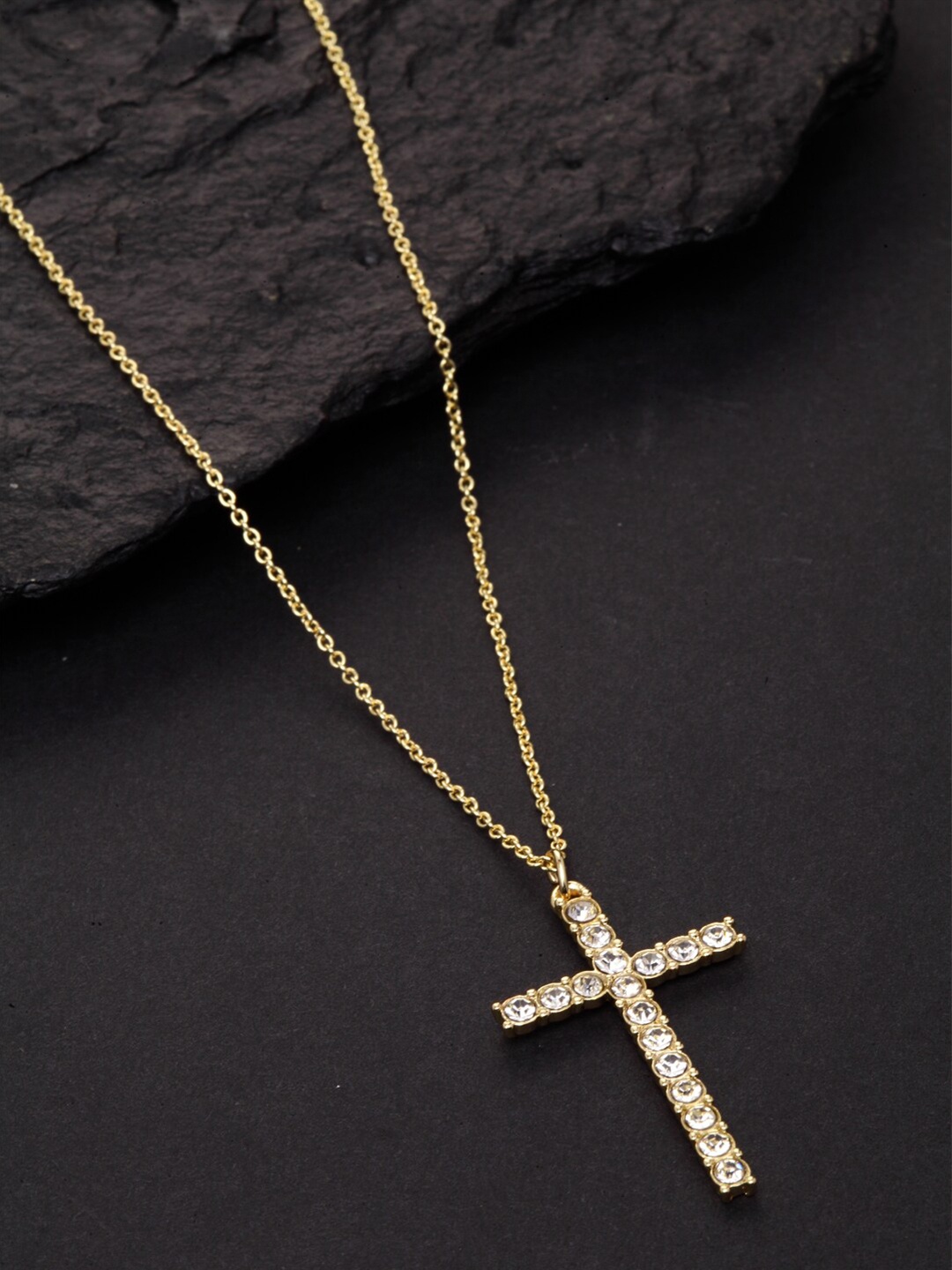 VOGUE PANASH Gold-Plated Cross Handcrafted Necklace