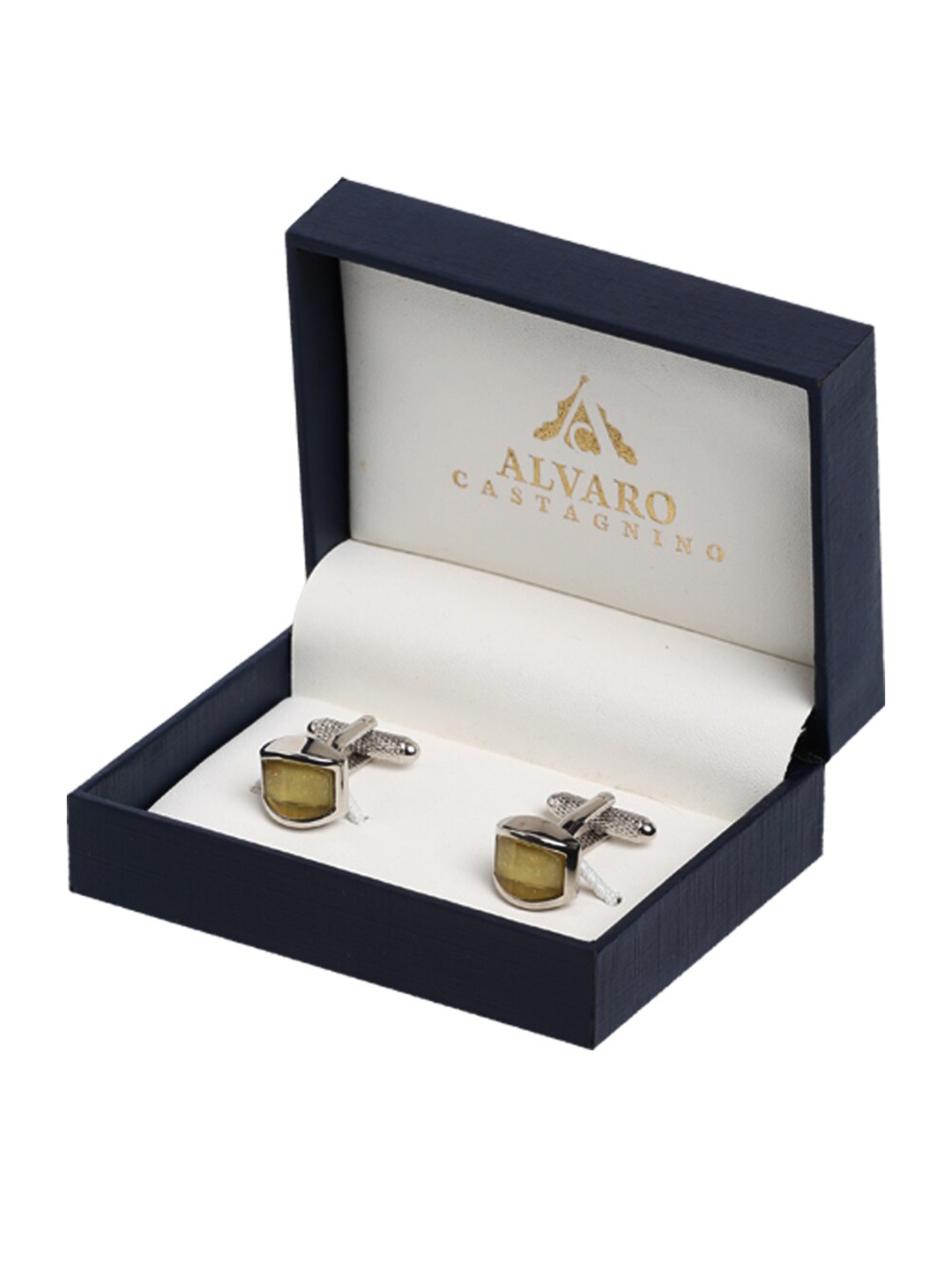 

Alvaro Castagnino Yellow & Silver-Toned Cufflink