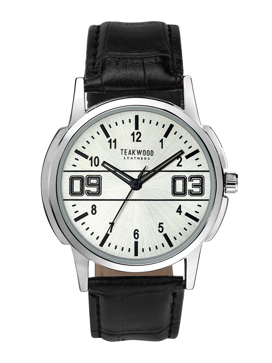 

Teakwood Leathers Men White Dial & Black Leather Straps Analogue Watch WTH_A_TKCH002