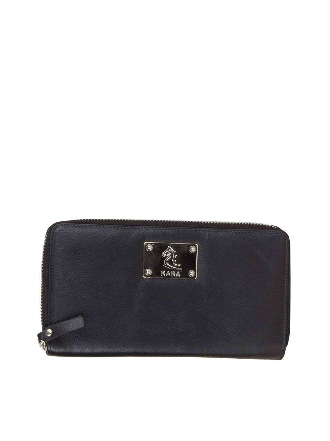 

Kara Black Zip Around Large Capacity Ladies Leather Purse