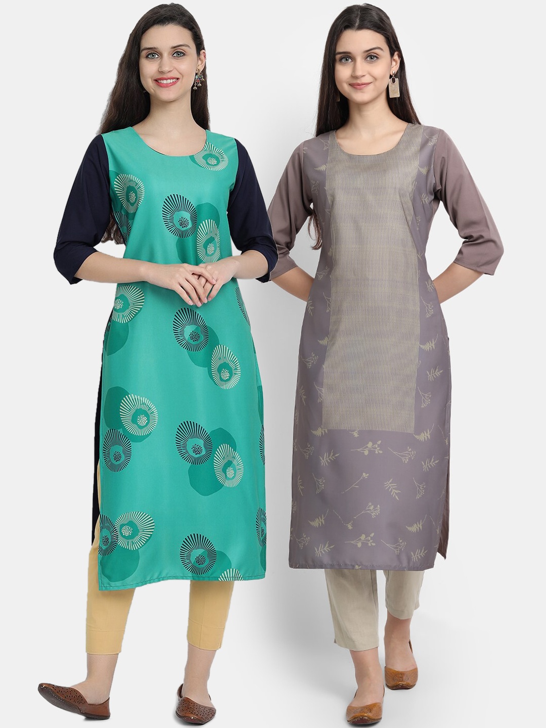 

Ethnic basket Women Pack of 2 Straight Kurtas, Multi