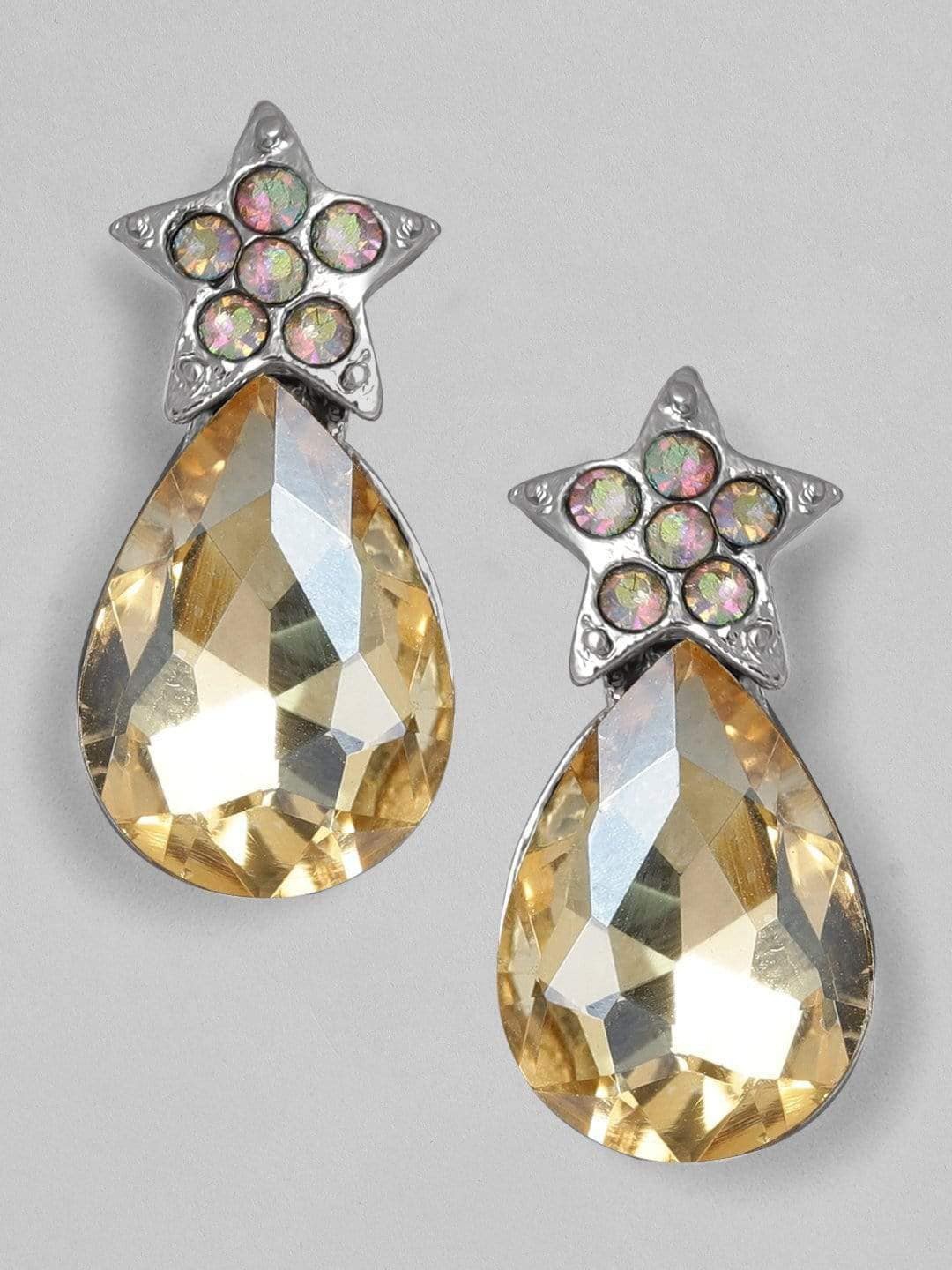 

TOKYO TALKIES X rubans FASHION ACCESSORIES Silver Plated Teardrop Shaped Drop Earrings