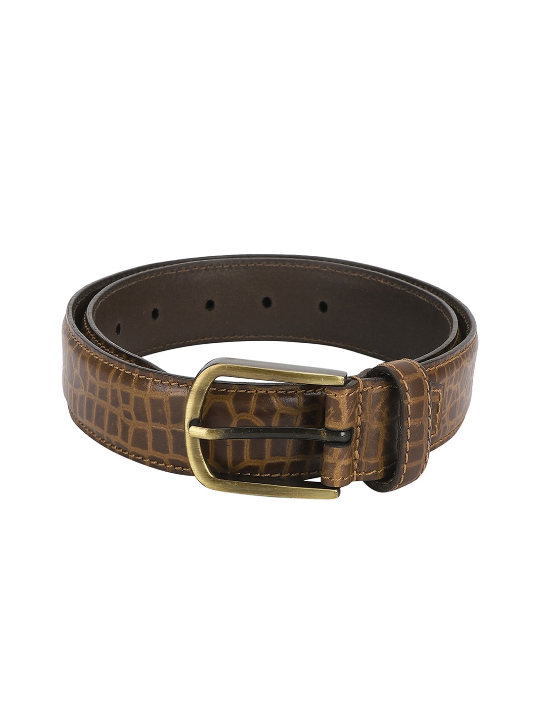 

Aditi Wasan Men Tan Textured Leather Belt