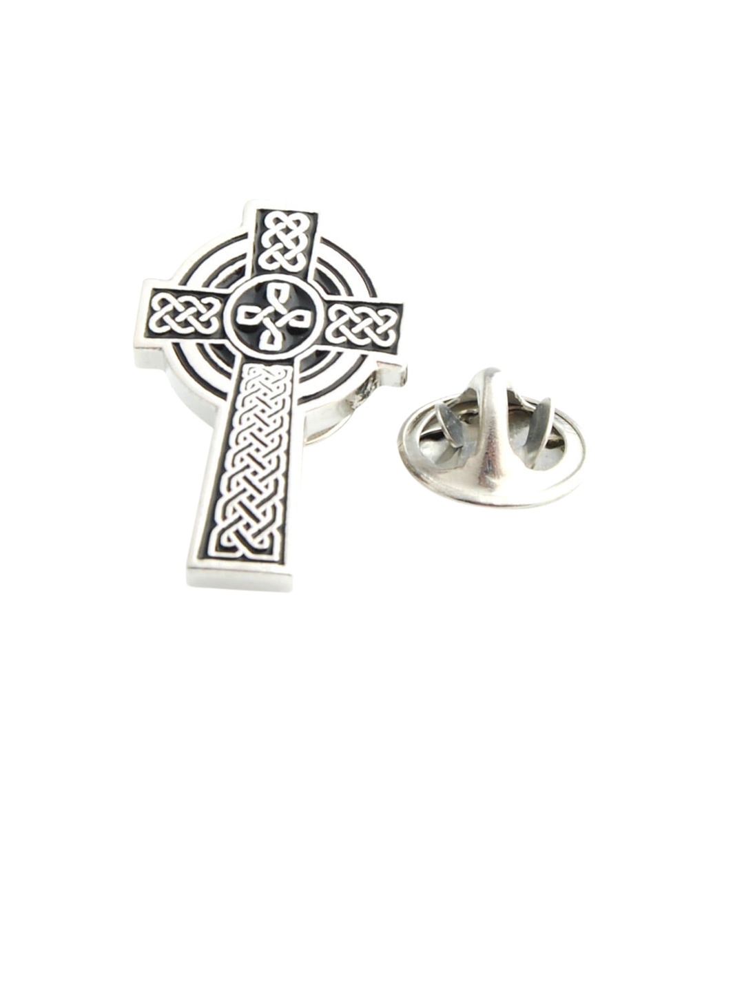 

PELUCHE Men Silver-Toned The Celtic Cross Brooch Lapel Pin