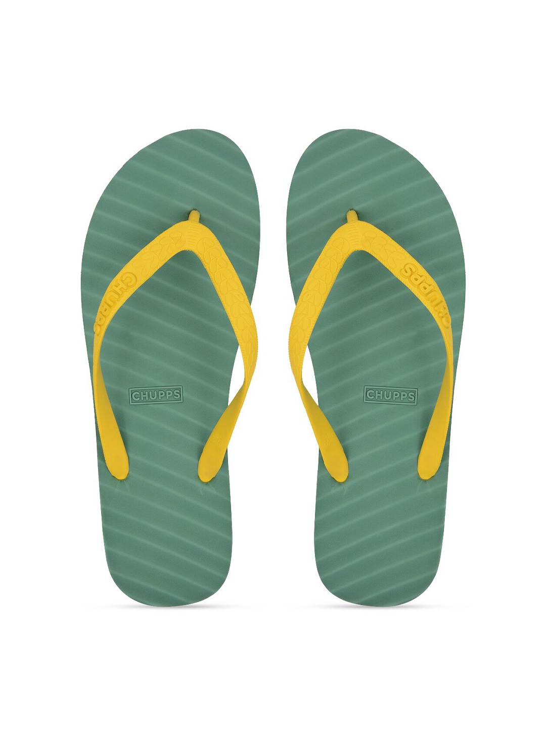 

CHUPPS Unisex Yellow & Green Rubber Sustainable Thong Flip-Flops