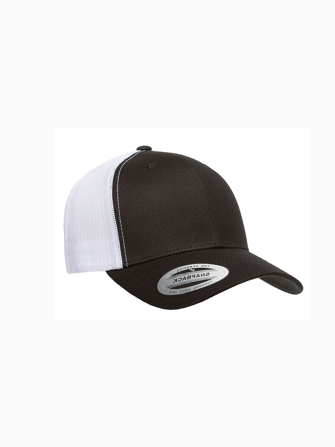 

FLEXFIT Unisex Black & White Colourblocked Baseball Cap