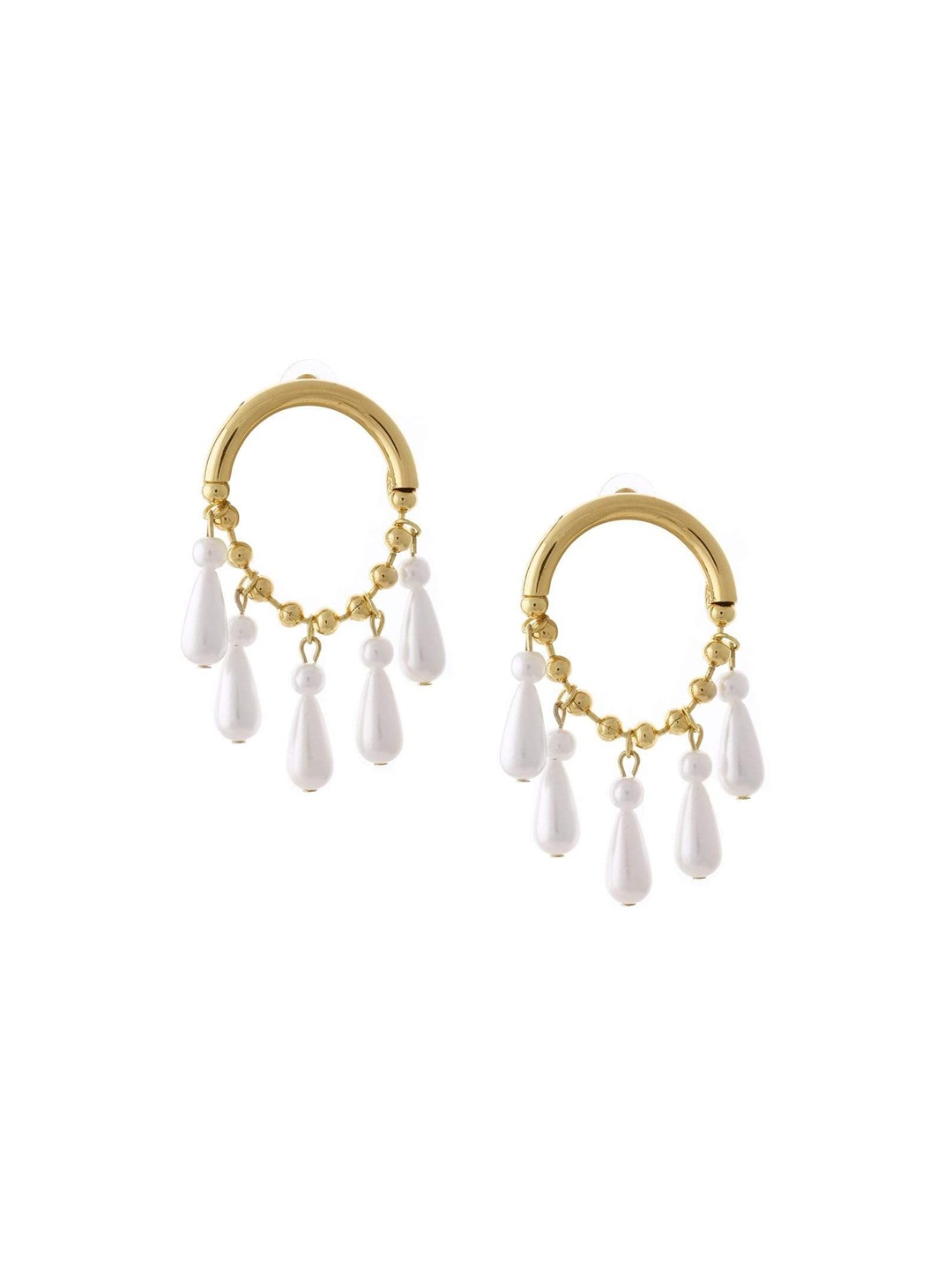 

Rubans Gold Oval Drop Earrings