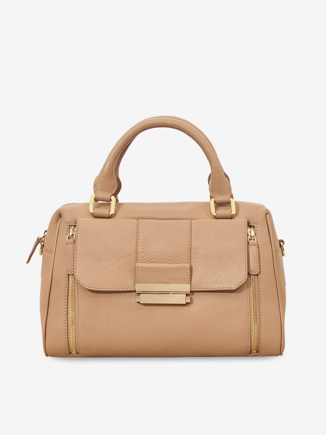 

Eske Beige Leather Structured Handheld Bag