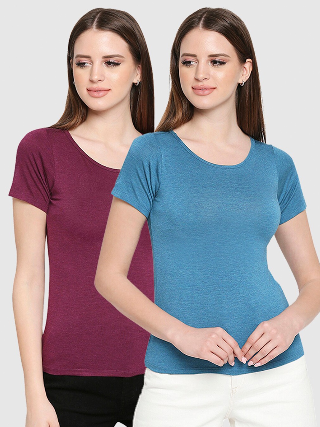 

inocenCia Women Purple & Blue 2 T-shirts