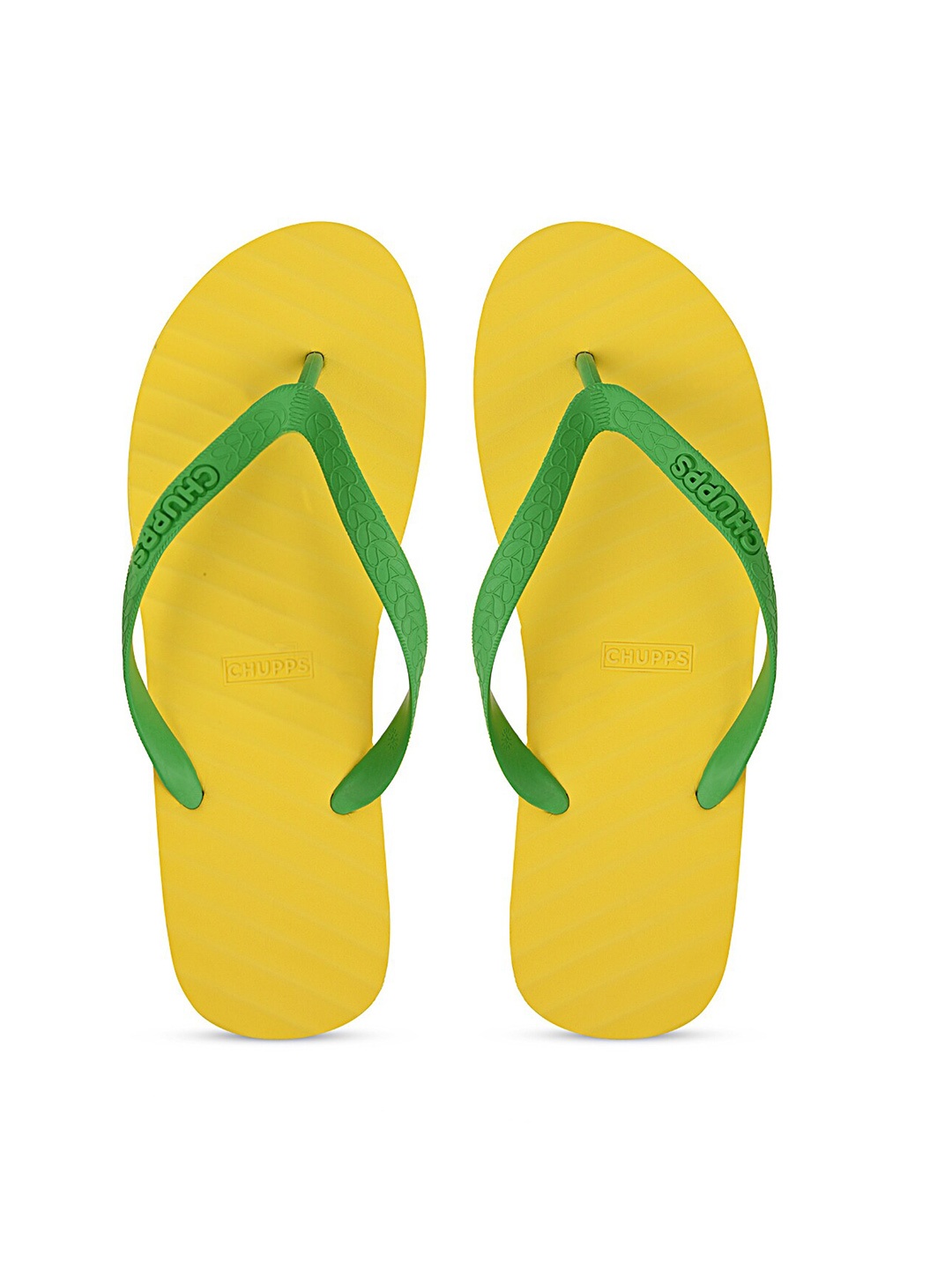 

CHUPPS Unisex Green & Yellow Rubber Sustainable Thong Flip-Flops