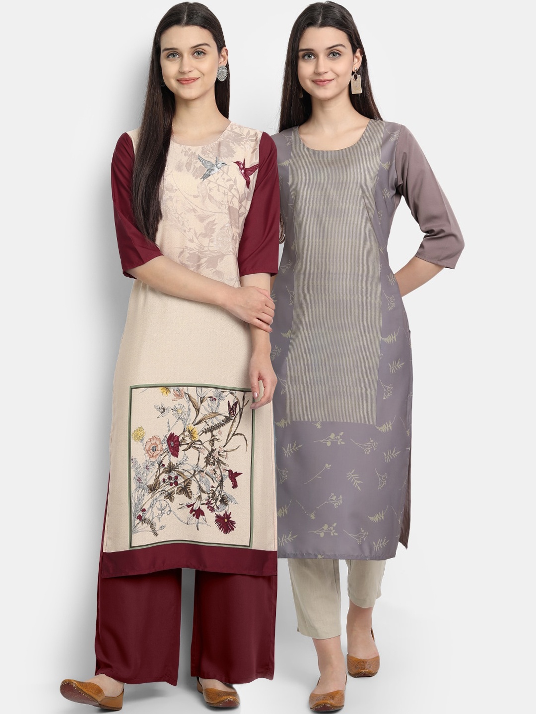 

Ethnic basket Women Pack Of 2 Multi Digital Printed Straight Kurta