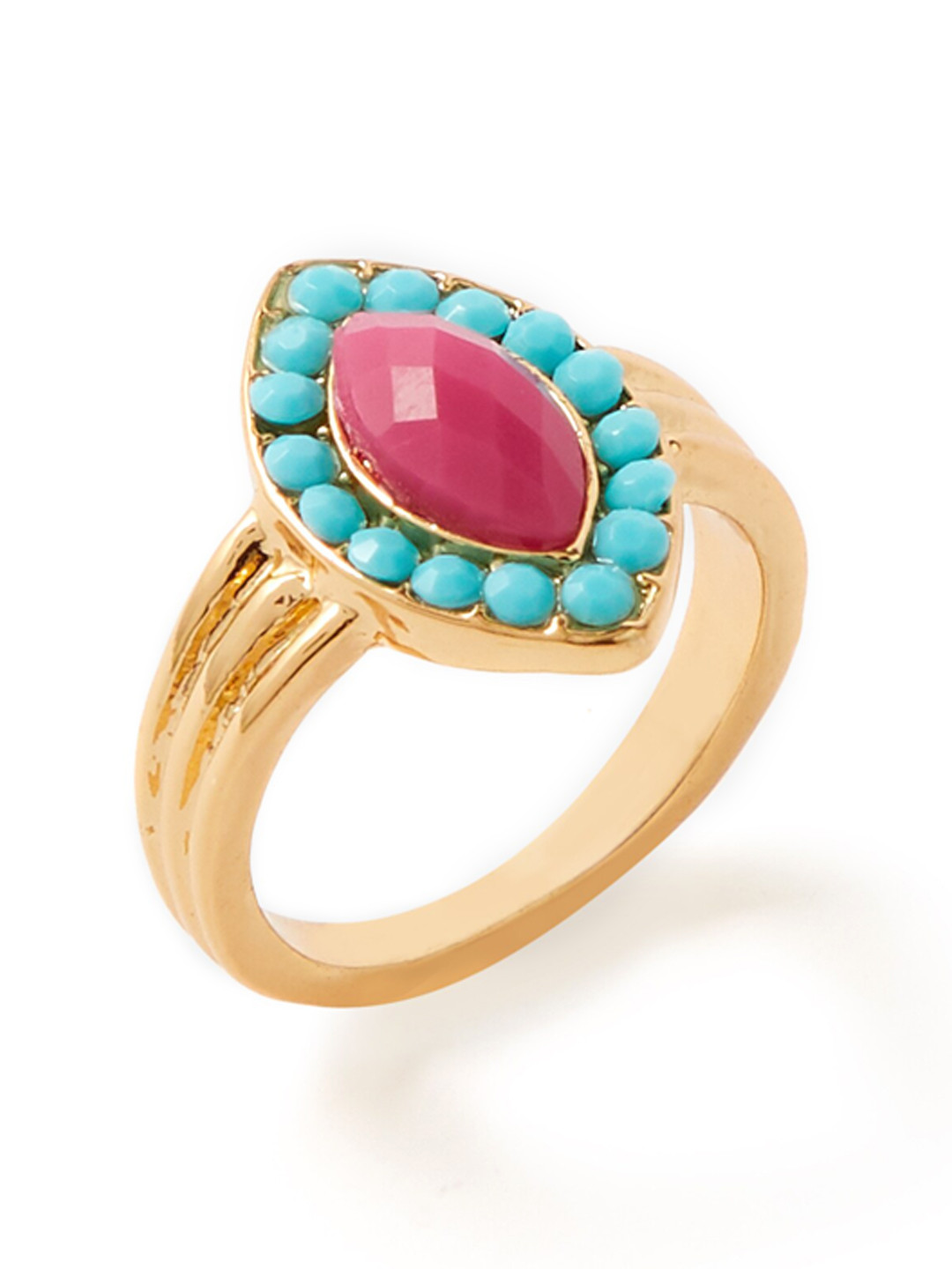 

Accessorize London Women Navette Statement Ring, Gold