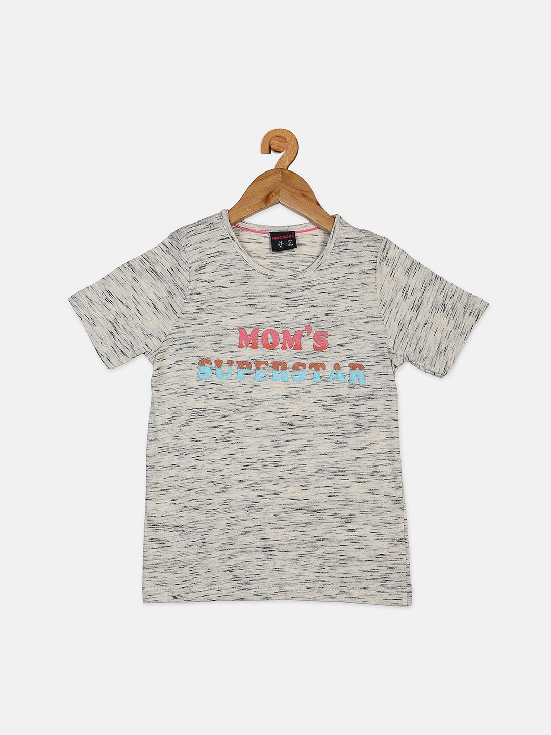 

Nins Moda Cream-Coloured & Black Regular Top